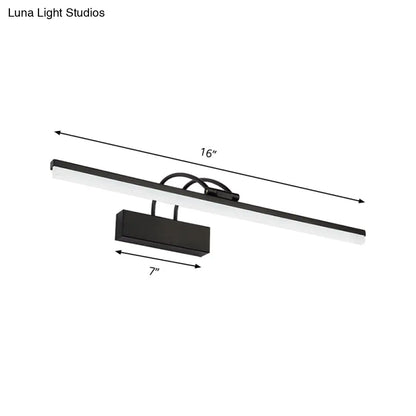 DecorBites™ Minimalist Acrylic Vanity Lighting Fixture - 16"/20" Modern LED Wall Mount Light in Black for Bathroom with Warm/White Light
