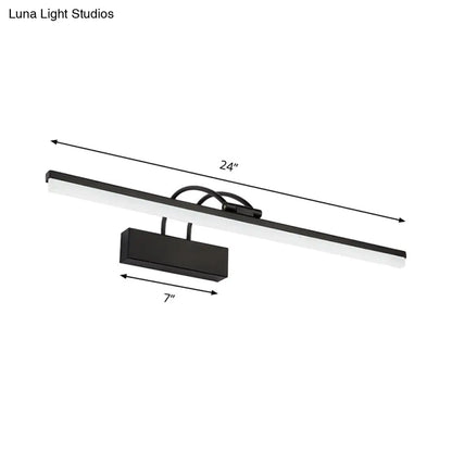 DecorBites™ Minimalist Acrylic Vanity Lighting Fixture - 16"/20" Modern LED Wall Mount Light in Black for Bathroom with Warm/White Light