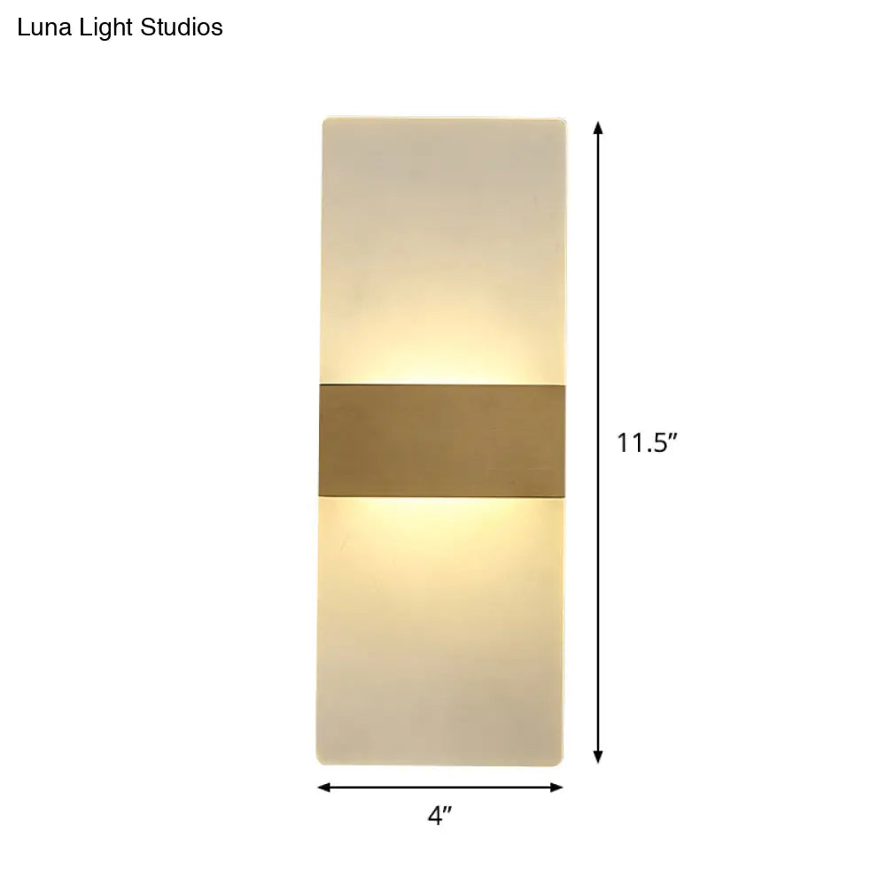 DecorBites™ Minimalist Acrylic Wall Sconce with Gold Band and Warm/White Light - Perfect for Bedside