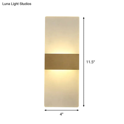 DecorBites™ Minimalist Acrylic Wall Sconce with Gold Band and Warm/White Light - Perfect for Bedside