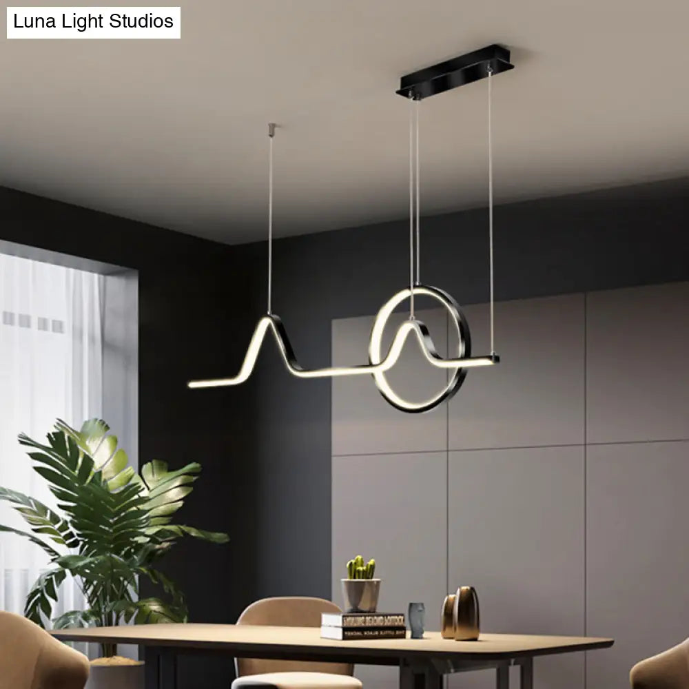 DecorBites™ Minimalist Aluminum LED Dining Room Pendant Lamp – Curve Art Island Lighting