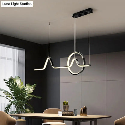 DecorBites™ Minimalist Aluminum LED Dining Room Pendant Lamp – Curve Art Island Lighting