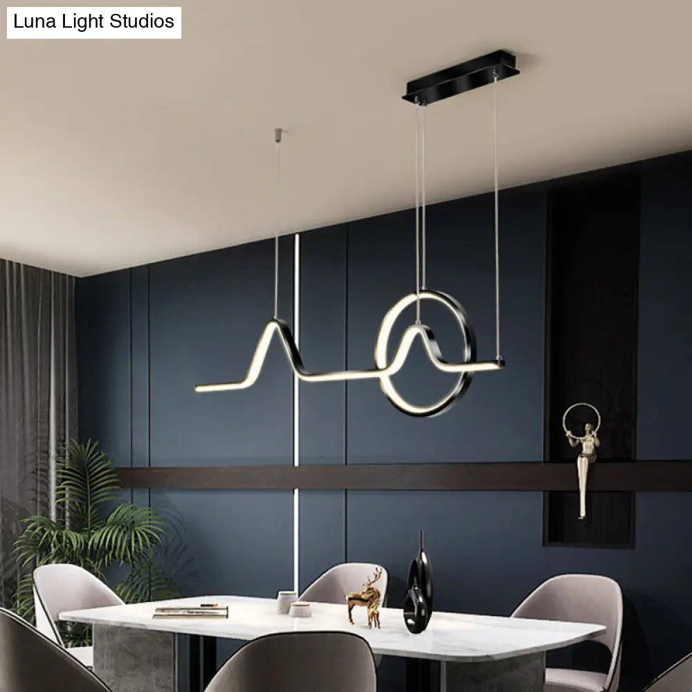 DecorBites™ Minimalist Aluminum LED Dining Room Pendant Lamp – Curve Art Island Lighting