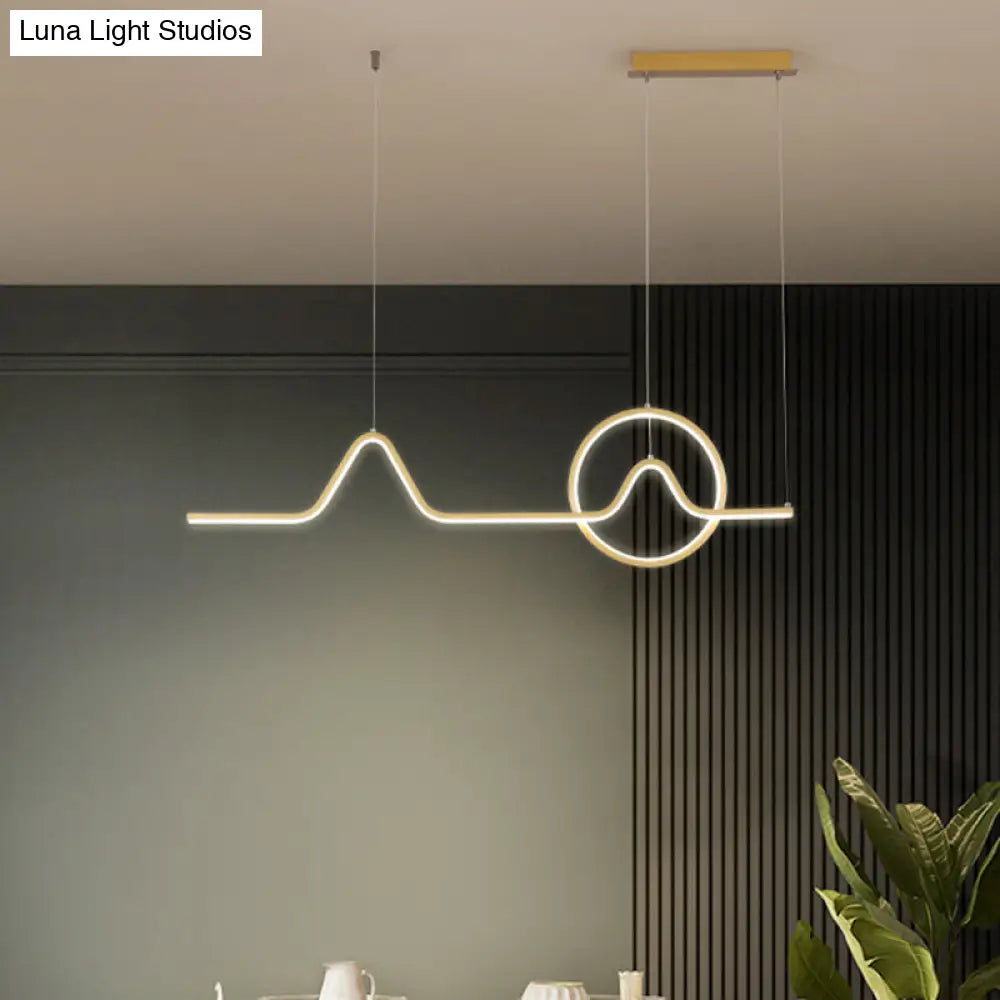 DecorBites™ Minimalist Aluminum LED Dining Room Pendant Lamp – Curve Art Island Lighting