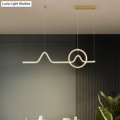 DecorBites™ Minimalist Aluminum LED Dining Room Pendant Lamp – Curve Art Island Lighting