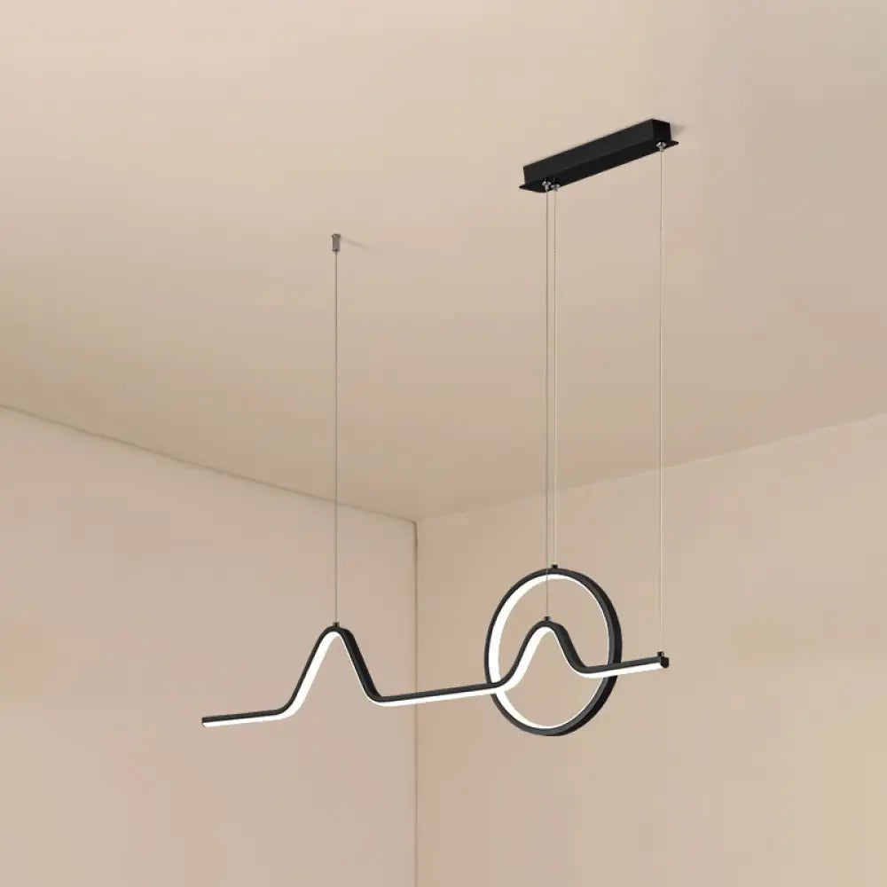 DecorBites™ Minimalist Aluminum LED Dining Room Pendant Lamp – Curve Art Island Lighting