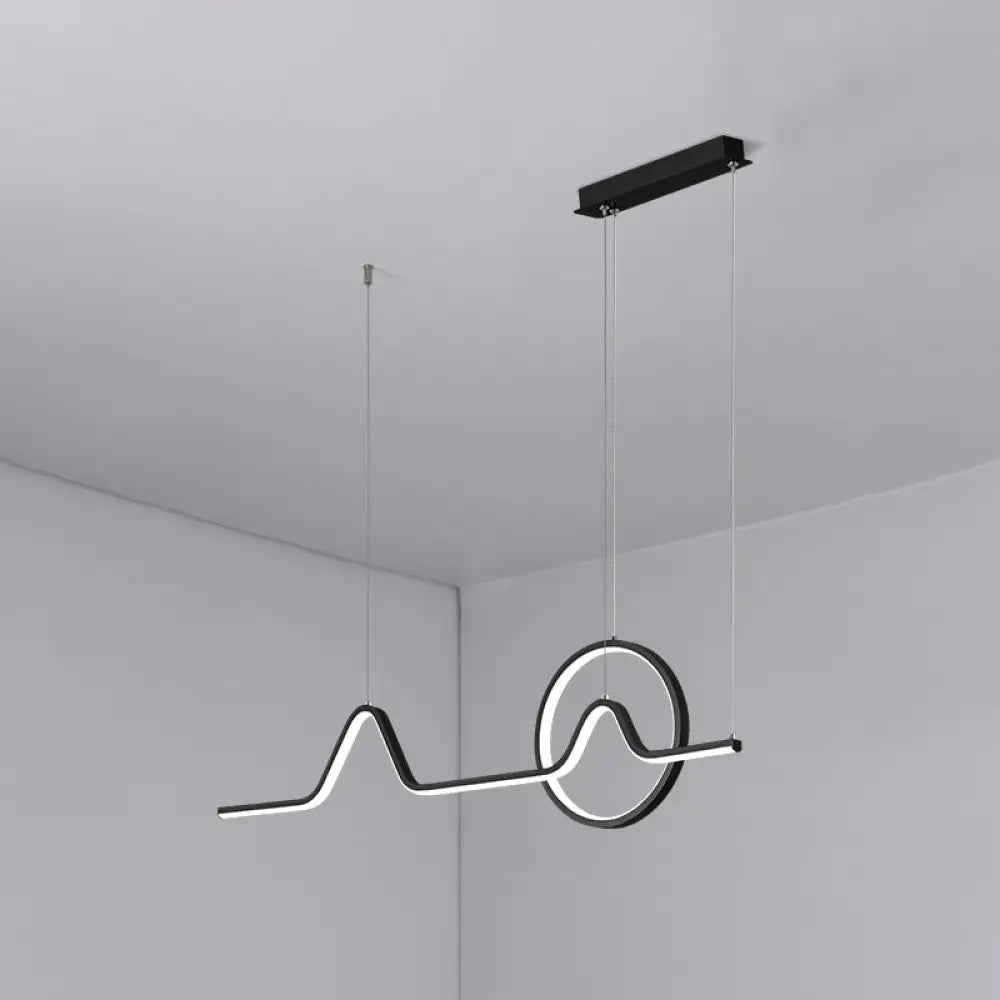DecorBites™ Minimalist Aluminum LED Dining Room Pendant Lamp – Curve Art Island Lighting