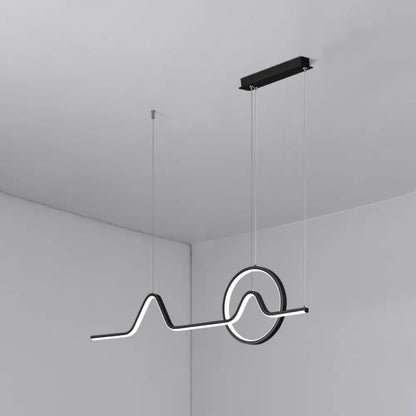 DecorBites™ Minimalist Aluminum LED Dining Room Pendant Lamp – Curve Art Island Lighting