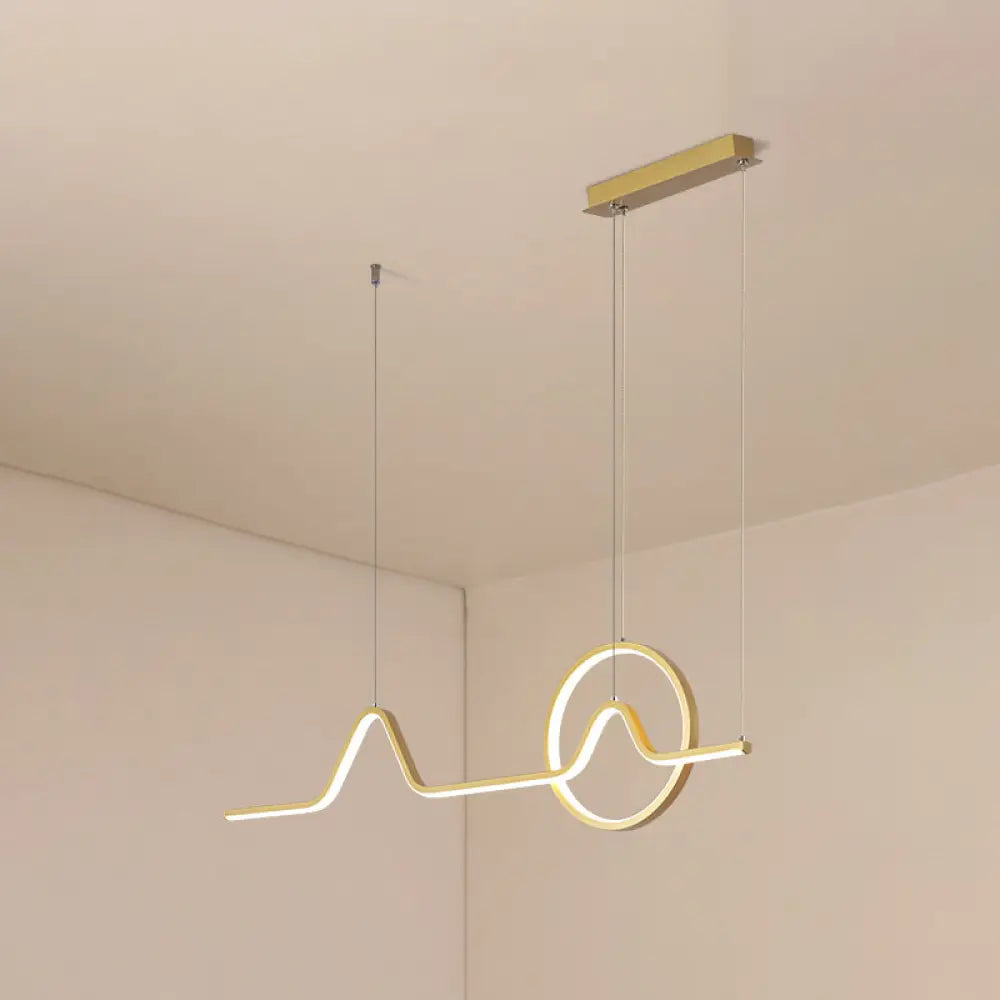 DecorBites™ Minimalist Aluminum LED Dining Room Pendant Lamp – Curve Art Island Lighting