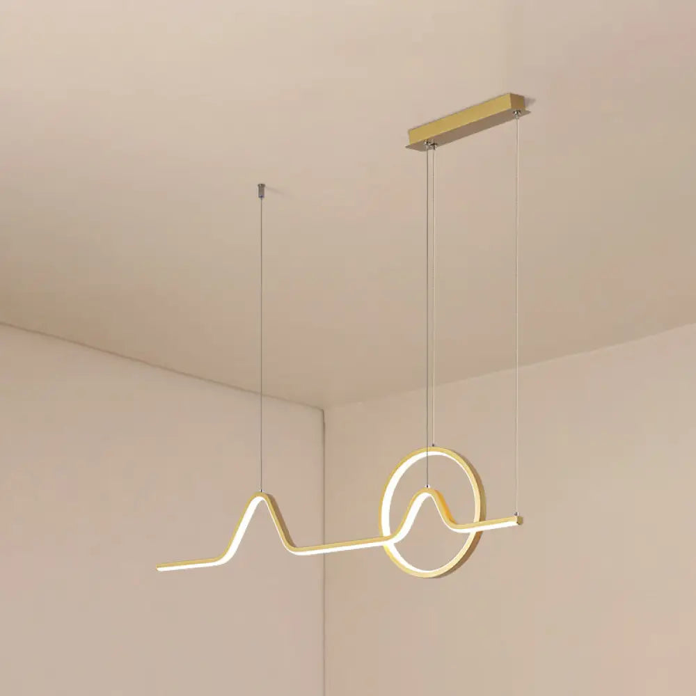 DecorBites™ Minimalist Aluminum LED Dining Room Pendant Lamp – Curve Art Island Lighting