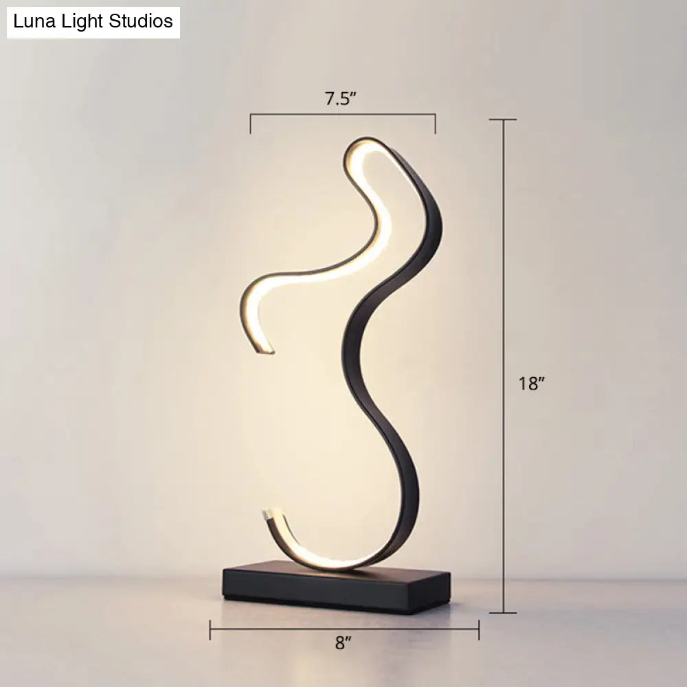 DecorBites™ Minimalist Aluminum LED Table Light for Living Room with Line Art Night Lighting