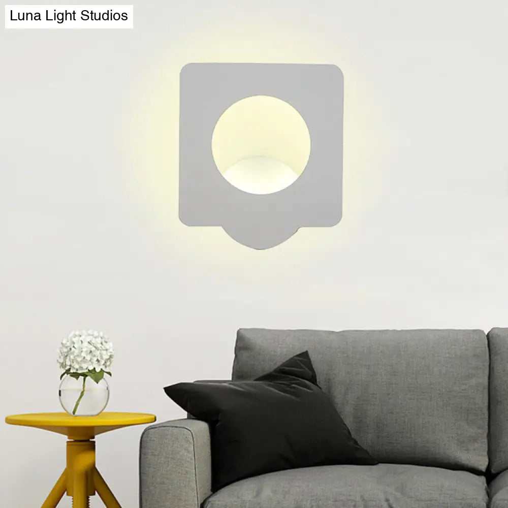 DecorBites™ Minimalist Aluminum LED Wall Sconce in Circle/Square Shape - Warm/Natural Lighting