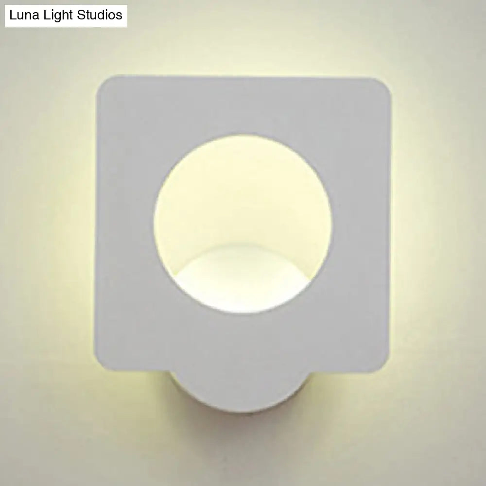 DecorBites™ Minimalist Aluminum LED Wall Sconce in Circle/Square Shape - Warm/Natural Lighting
