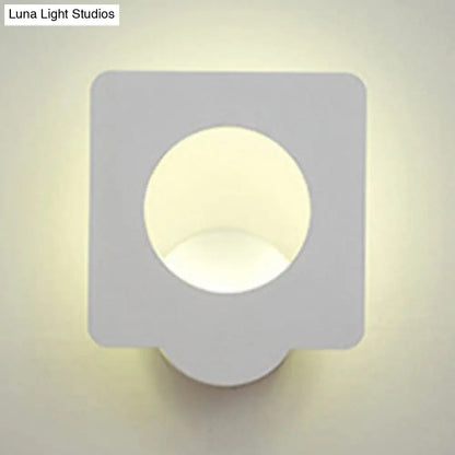 DecorBites™ Minimalist Aluminum LED Wall Sconce in Circle/Square Shape - Warm/Natural Lighting