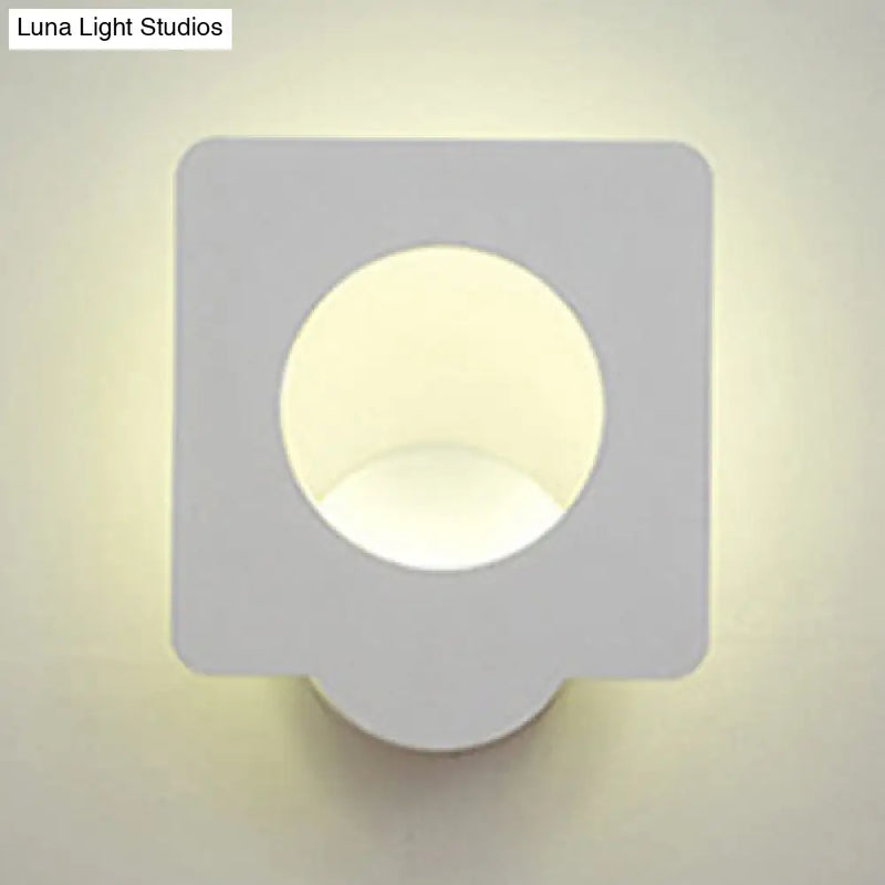 DecorBites™ Minimalist Aluminum LED Wall Sconce in Circle/Square Shape - Warm/Natural Lighting