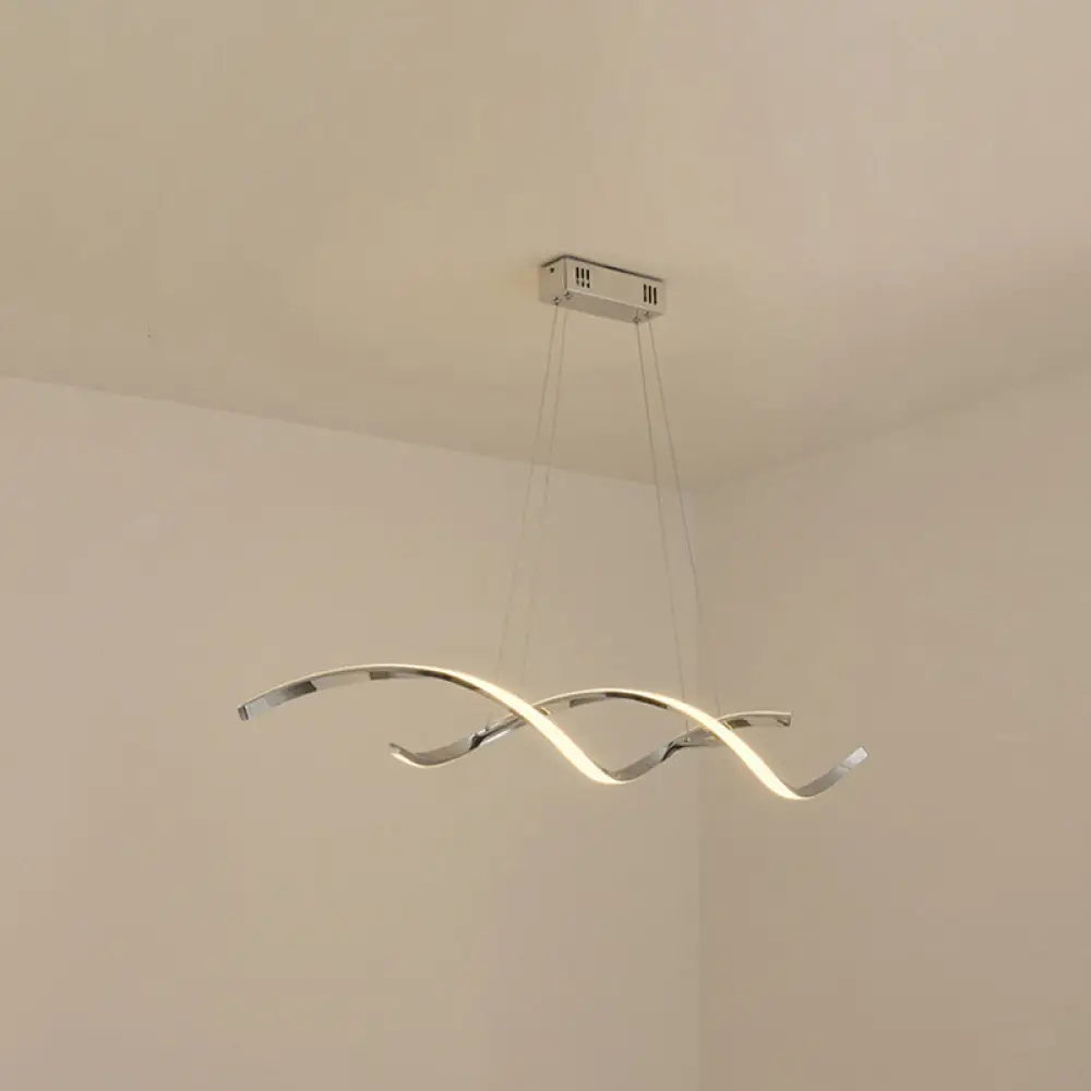 DecorBites™ Minimalist Aluminum Wave Shaped Pendant Light - Adjustable Cord, LED Island Lighting