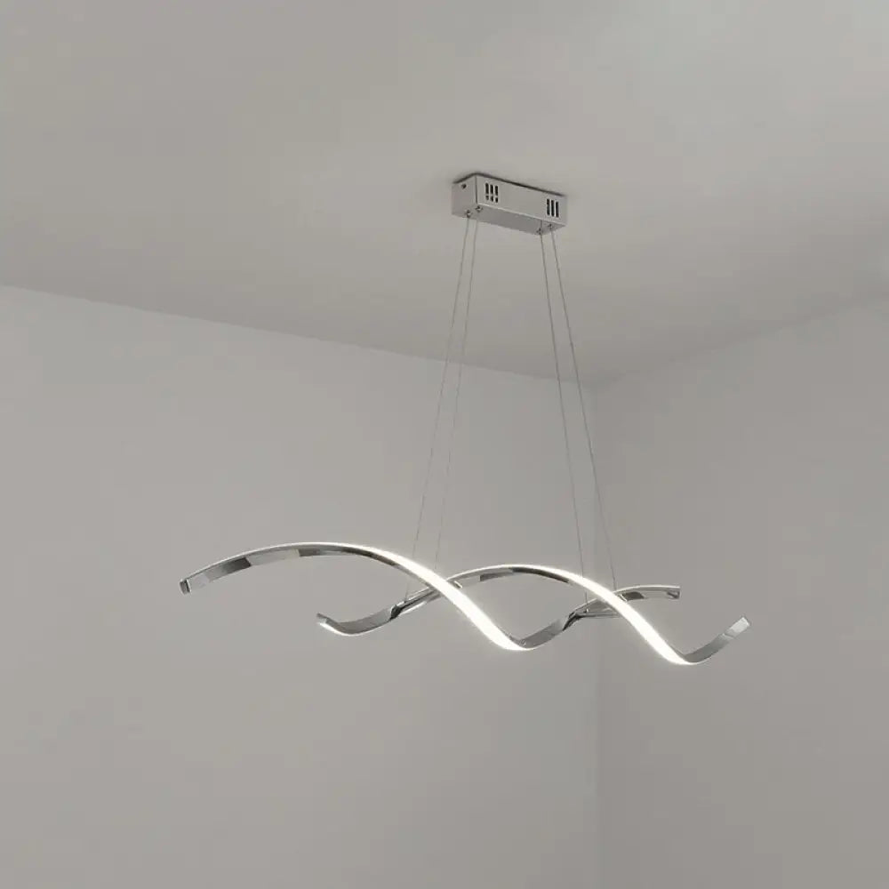 DecorBites™ Minimalist Aluminum Wave Shaped Pendant Light - Adjustable Cord, LED Island Lighting