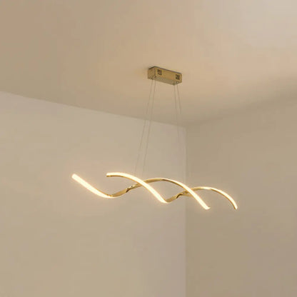 DecorBites™ Minimalist Aluminum Wave Shaped Pendant Light - Adjustable Cord, LED Island Lighting
