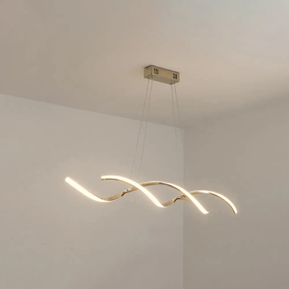 DecorBites™ Minimalist Aluminum Wave Shaped Pendant Light - Adjustable Cord, LED Island Lighting