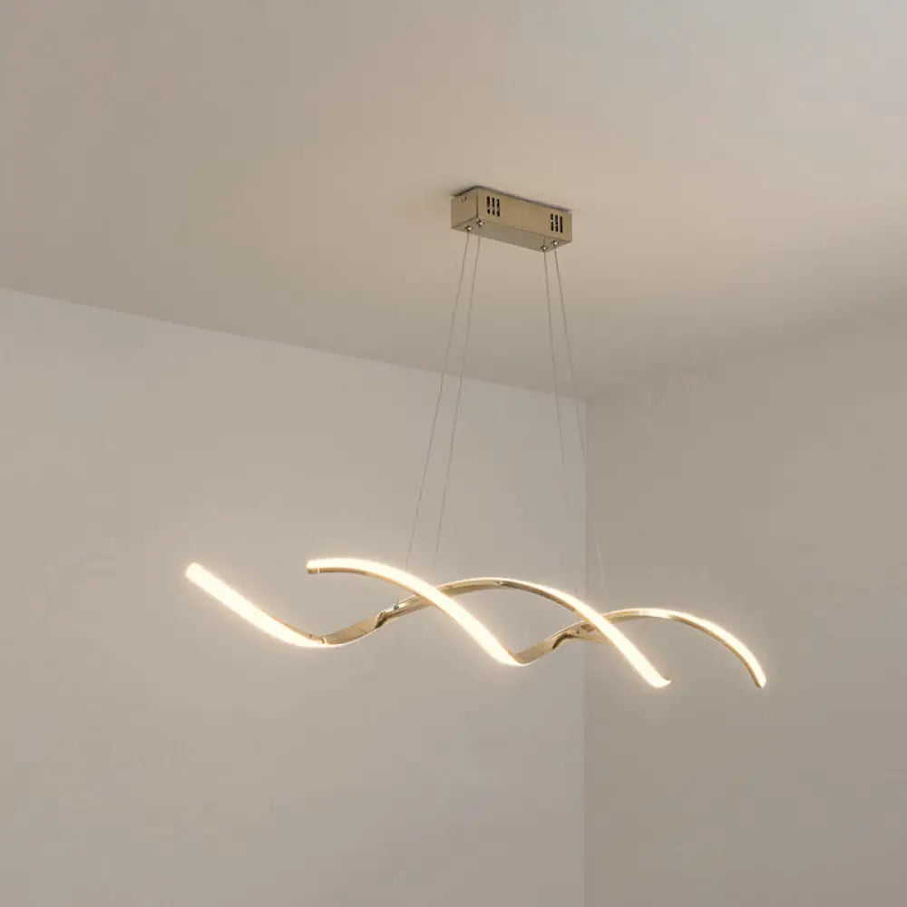 DecorBites™ Minimalist Aluminum Wave Shaped Pendant Light - Adjustable Cord, LED Island Lighting