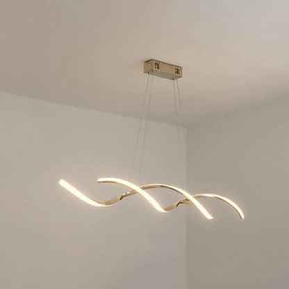 DecorBites™ Minimalist Aluminum Wave Shaped Pendant Light - Adjustable Cord, LED Island Lighting