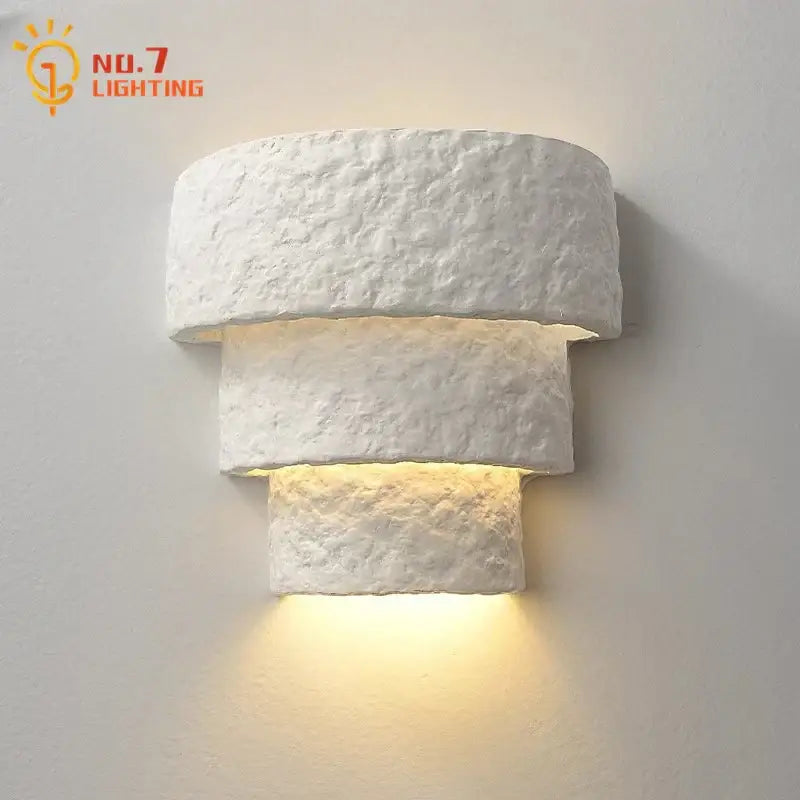 Minimalist bauhaus white gypsum wall lamp for bedroom warm light