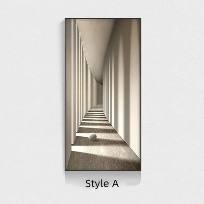 Minimalist beige abstract led wall lamp hallway framed art