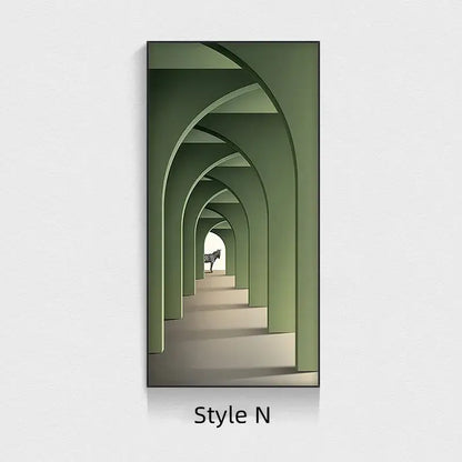 Minimalist beige abstract led wall lamp hallway framed art