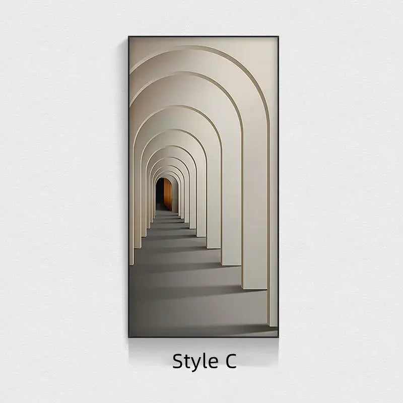 Minimalist beige abstract led wall lamp hallway framed art