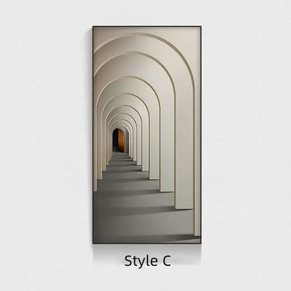 Minimalist beige abstract led wall lamp hallway framed art
