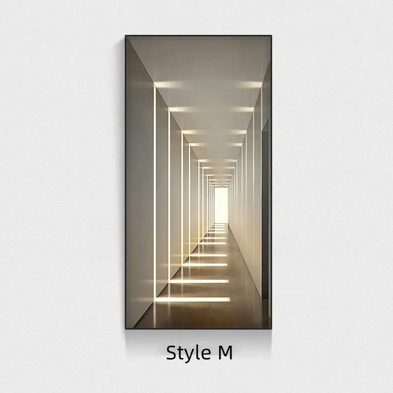 Minimalist beige abstract led wall lamp hallway framed art