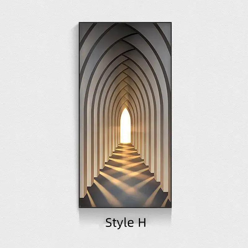 Minimalist beige abstract led wall lamp hallway framed art