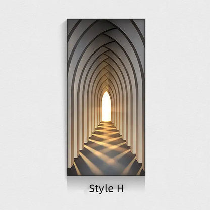 Minimalist beige abstract led wall lamp hallway framed art
