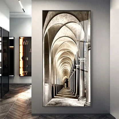 Minimalist beige abstract led wall lamp hallway framed art