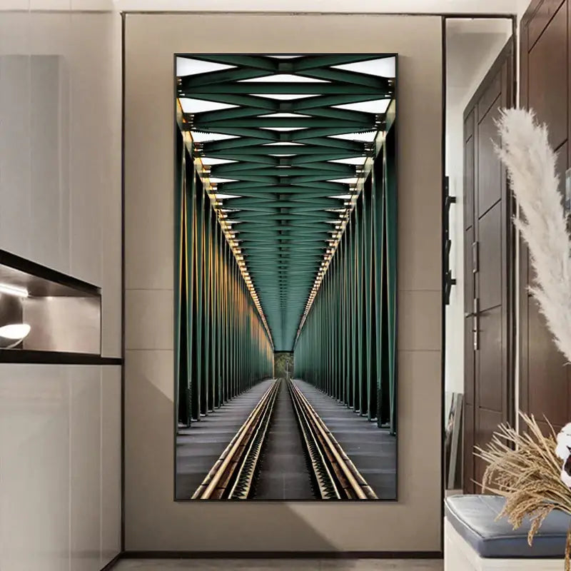 Minimalist beige abstract led wall lamp hallway framed art
