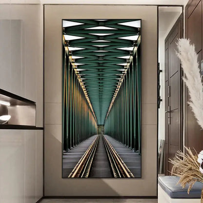 Minimalist beige abstract led wall lamp hallway framed art