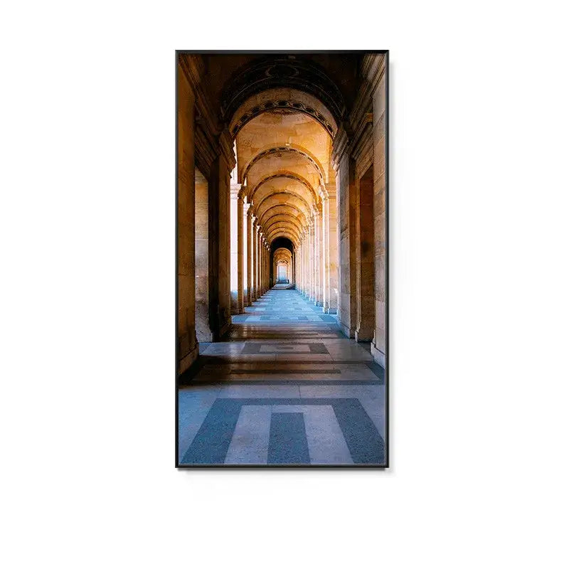 Minimalist beige abstract led wall lamp hallway framed art
