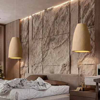 Minimalist beige cement chandelier light for living room