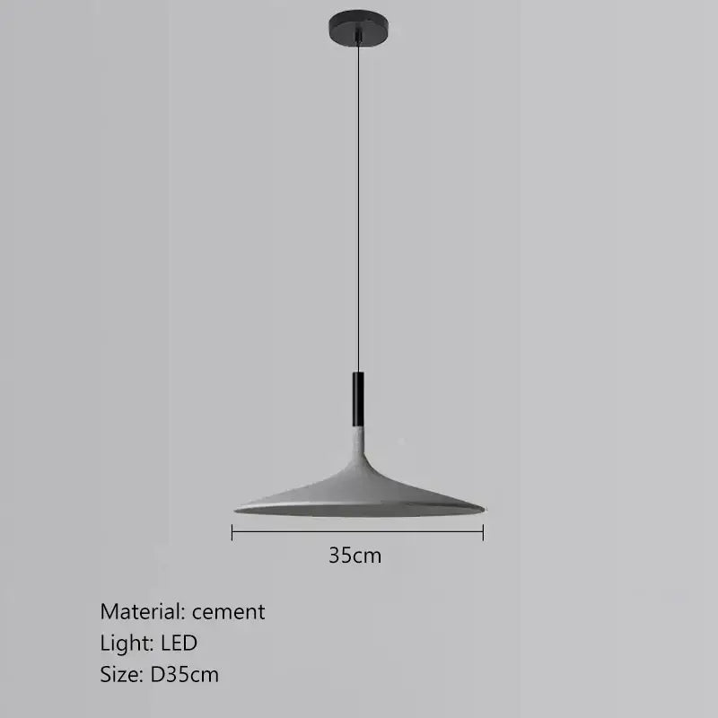 Minimalist beige cement ufo led pendant light for dining room