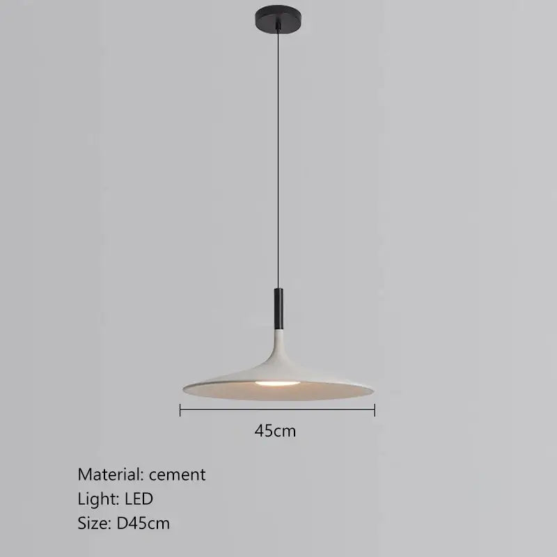 Minimalist beige cement ufo led pendant light for dining room