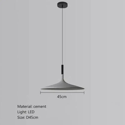 Minimalist beige cement ufo led pendant light for dining room