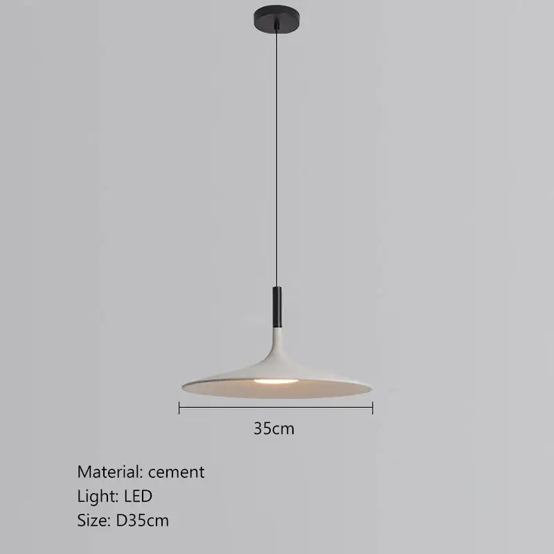 Minimalist beige cement ufo led pendant light for dining room