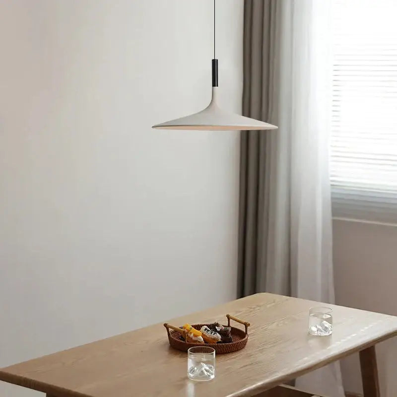 Minimalist beige cement ufo led pendant light for dining room