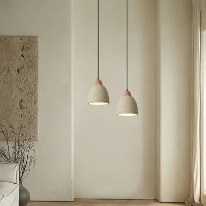 Minimalist beige cement led pendant lights kitchen decor