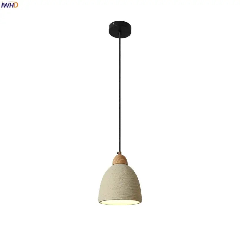 Minimalist beige cement led pendant lights kitchen decor