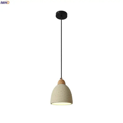 Minimalist beige cement led pendant lights kitchen decor