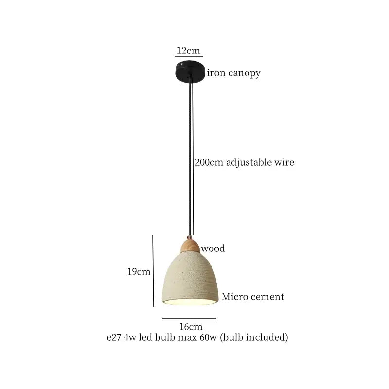 Minimalist beige cement led pendant lights kitchen decor