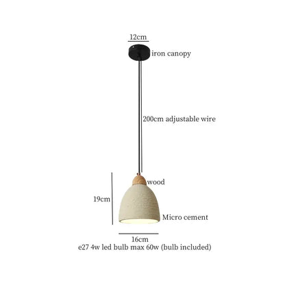 Minimalist beige cement led pendant lights kitchen decor