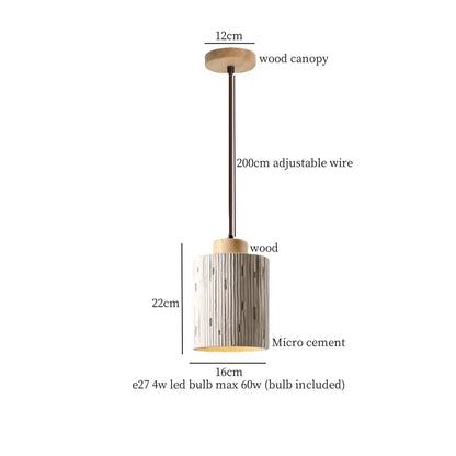Minimalist beige cement led pendant lights kitchen decor