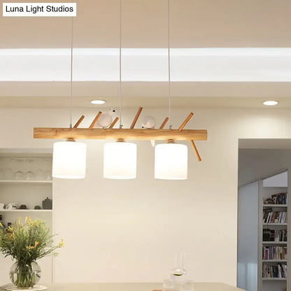 Minimalist beige drum island lighting dining room bird pendant light